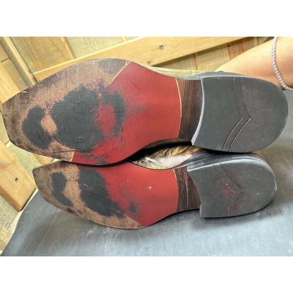 Mens Giovanni Express Leather Distressed Square Toe Lace-Up Dress Shoes Size 12 - Picture 9 of 9